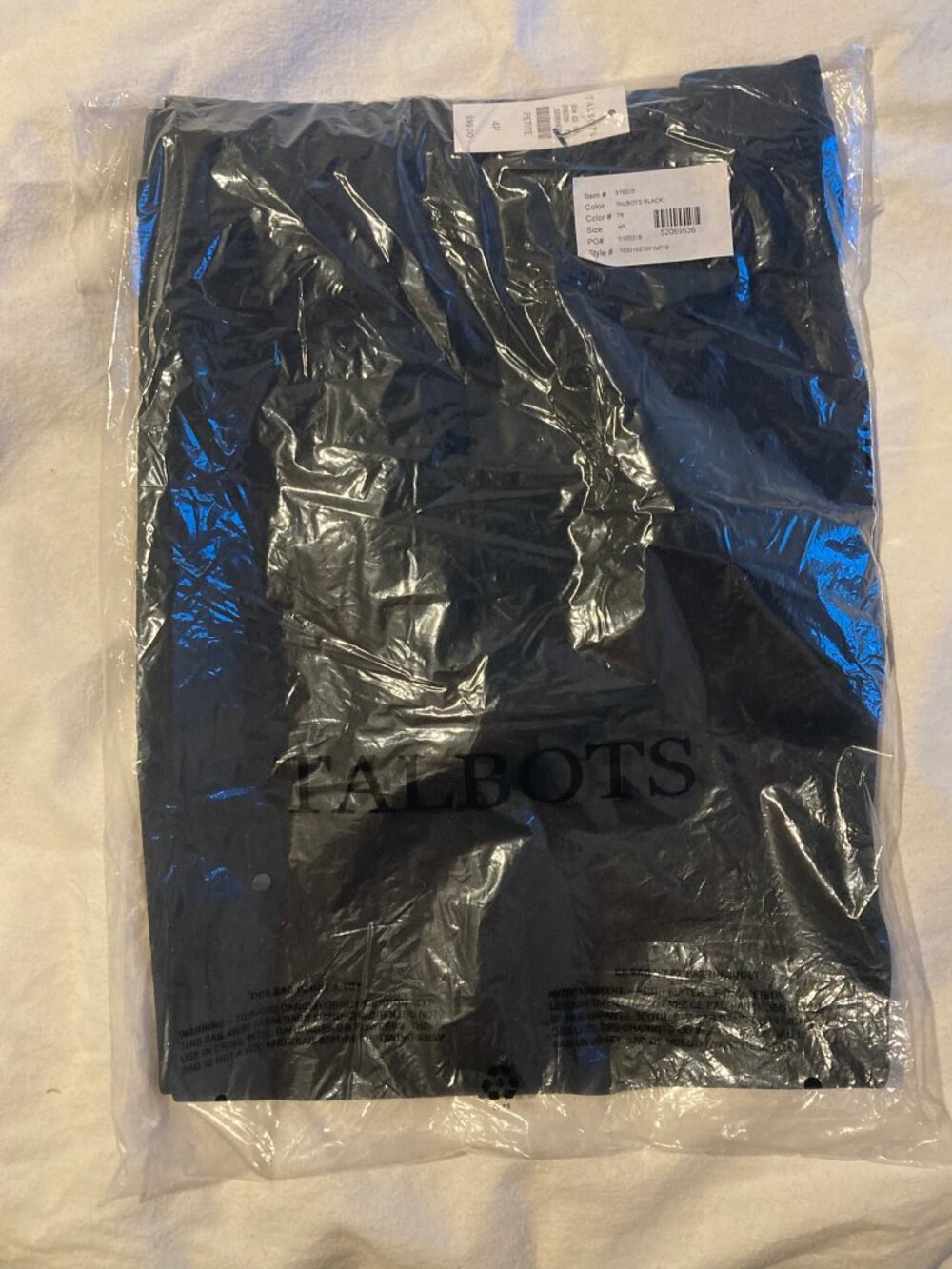 Talbots black pants 4p NWT